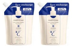 Embryolisse Lait-Cr&egrave;me Fluide+ &Eacute;co-Recharge Lot de 2 x 400 ml
