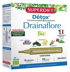 Superdiet Drainaflore D&eacute;tox Bio 20 Ampoules