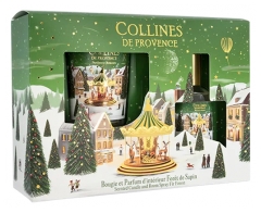 Collines de Provence Weihnachts-Kerzenset 75 g + Raumduft 50 ml