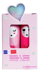 Inuwet Duo Smaržīgie Lūpu Balzami Zemenes &amp; Ķir&scaron;i 2 x 3,5 g