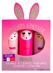 Inuwet Trio Lapins Fushia Balsamuri de Buze Parfumate 3 x 3,5 g