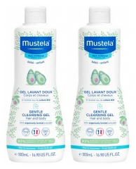 Mustela Mild Reng&ouml;ringsgel med Avokado Set med 2 x 500 ml