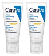 CeraVe Cr&egrave;me Hydratante Visage SPF50 Lot de 2 x 52 ml