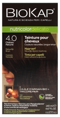 Biokap Nutricolor Delicato Teinture Permanente - Coloration : 4.0 Châtain Naturel