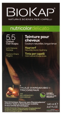 Biokap Nutricolor Delicato Permanent Dye - Hair Colour: 5.5 Mahogany Light Chestnut