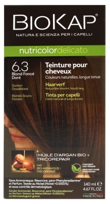 Biokap Nutricolor Delicato Permanent Dye - Hair Colour: 6.3 Golden Dark Blond