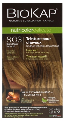 Biokap Nutricolor Delicato Teinture Permanente - Coloration : 8.03 Blond Clair Naturel