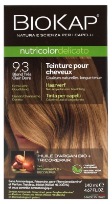 Biokap Nutricolor Delicato Permanent Dye - Hair Colour: 9.3 Golden Very Light Blond