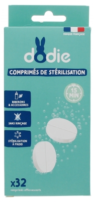 Dodie 32 Compresse per la Sterilizzazione di Biberon e Tettarelle