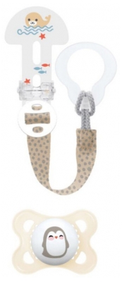 MAM Original Nature Pacifier 2-6 Months With Pacifier Clip - Colour: White