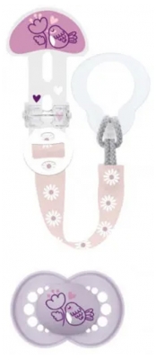 MAM Original Nature Soother 18 Months and + With Pacifier Clip - Colour: Mauve