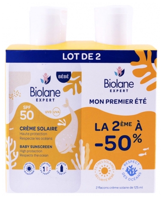 Biolane Expert Sun Cream SPF50 Set di 2 x 100 ml