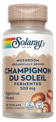 Solaray Champiñón de sol Fermentado 500 mg 60 Cápsulas Vegetales