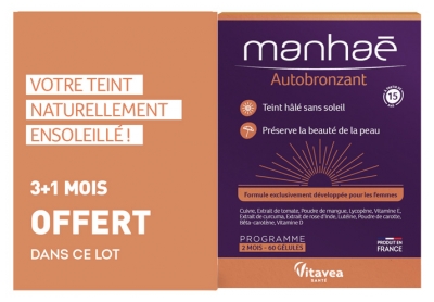 Vitavea Manhaé Selbstbräuner Packung mit 2 x 60 Kapseln