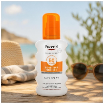 Eucerin Sun Protection Sensitive Protect Sprej na opalování SPF50+ 200 ml
