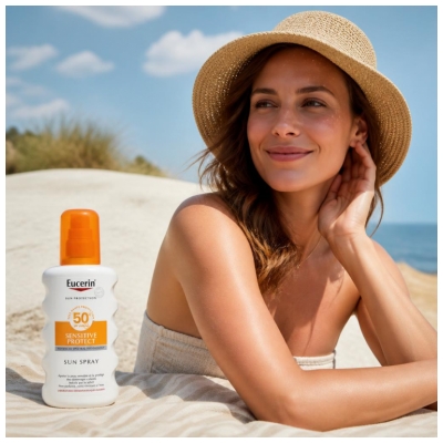 Eucerin Sun Protection Sensitive Protect Sprej na opalování SPF50+ 200 ml