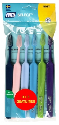 TePe Select Cepillo de Dientes Suave Set de 3 + 3 De Regalo