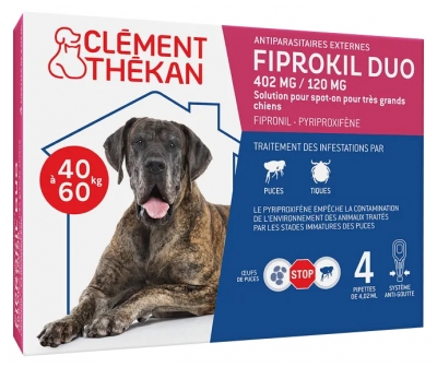 Clément Thékan Fiprokil Duo 402 Mg/120 mg Dog 4 Pipette