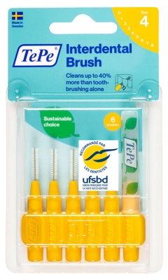 TePe 6 Interdental Brushes - Size: Size 4