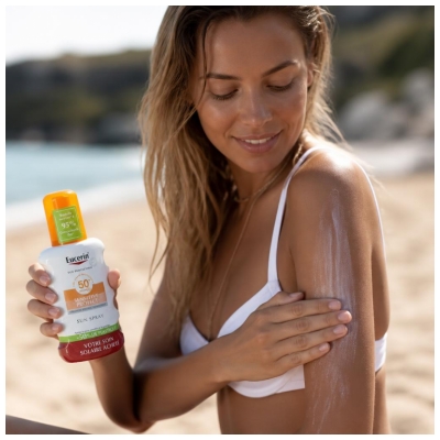 Eucerin Protezione Solare Sensitive Protect Sun Spray SPF50+ 200 ml + Crema-Gel Doposole Sollievo 50 ml in Omaggio