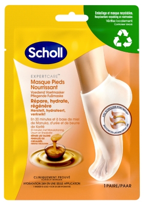 Scholl ExpertCare Nährende Fußmaske mit Manuka-Honig 1 Paar