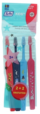 TePe Kids Extra-Flexible Toothbrush Set of 2 + 2 Free