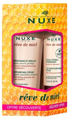 Nuxe Rêve de Miel Crème Mains et Ongles 30 ml + Stick Lèvres Hydratant 4 g