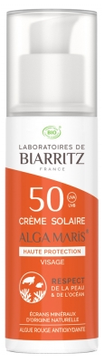 Laboratoires de Biarritz Alga Maris Crème Solaire Visage SPF50 Bio 50 ml