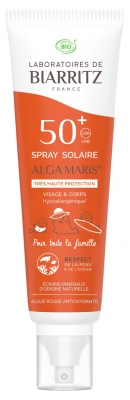Laboratoires de Biarritz Alga Maris Solar Face and Body Spray SPF50+ Organic 150 ml
