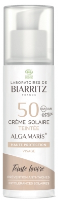 Laboratoires de Biarritz Organiczny Przyciemniany Krem do Opalania Twarzy SPF50 50 ml - Barwa: Kość słoniowa