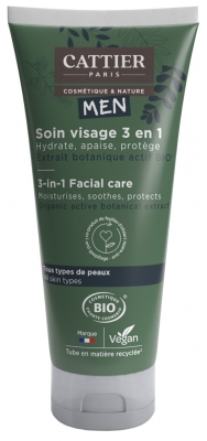 Cattier Men Cuidado Facial 3em1 Bio 50 ml