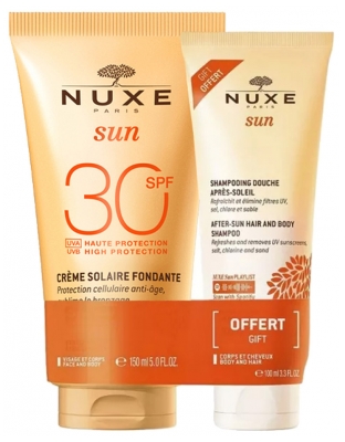 Nuxe Sun Fondant apsaugos nuo saulės pienelis veidui ir kūnui SPF30 150 ml + Dovanų Dušo šampūnas po saulės 100 ml