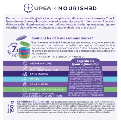 UPSA x Nourished Gummies 7en1 Immunité 30 Gummies
