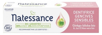 Natessance Zahnpasta Empfindliches Zahnfleisch Ginkgo Biloba Bio 75 ml