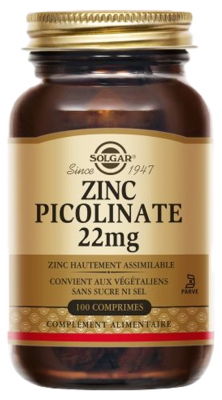 Solgar Zinc Picolinate 100 Comprimés