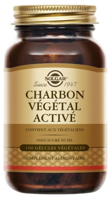 Solgar Charbon Végétal Activé 100 Gélules Végétales