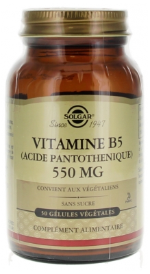 Solgar Vitamine B5 (Acide Pantothénique) 550 mg 50 Gélules Végétales