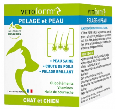 Vetoform Pelaje y Piel Suplemento Alimenticio para Perros 100 g