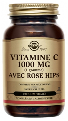 Solgar Vitamin C 1000 mg With Rose Hips 100 Tablets