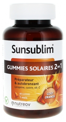 Nutreov Sunsublim Solární Gummies 2v1 60 Gumových Bonbónů