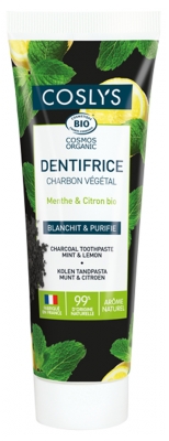 Coslys Biologische Plantaardige Houtskool Tandpasta 100 g