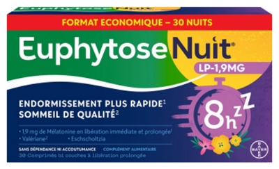 Bayer Santé Euphytose Nuit LP 1,9 mg 30 Compresse