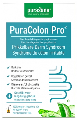 Purasana PuraColon Pro Syndrome du Côlon Irritable 30 Sachets
