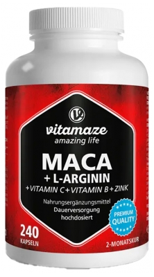 Vitamaze Maca + L-Arginina + Witaminy + Cynk 240 Kapsułek