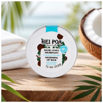 Balsam Hrănitor de Buze cu Cocos Hei Poa 15 g