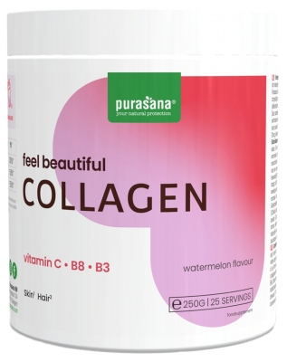 Purasana Feel Beautiful Collagene in Polvere al Gusto di Anguria 250 g