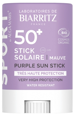 Laboratoires de Biarritz Sport Stick Solaire Coloré SPF50+ Bio 12 g - Teinte : Mauve