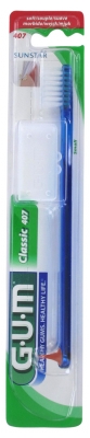 GUM Brosse à Dents Classic 407 - Couleur : Bleu