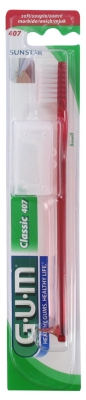 GUM Toothbrush Classic 407 - Colour: Red 2