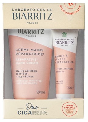 Laboratoires de Biarritz Organic Reparative Hand Cream 50ml + Organic Reparative Lip Balm 15ml